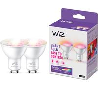 WiZ Faretto Smart LED WiFi, Luce Bianca e Colorata, GU10, 50W, Plastica, Tecnologia SpaceSense, Controllo Vocale (Alexa, Apple HomeKit, Google Home), confezione da 2