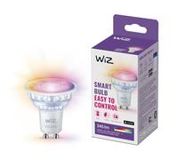 WiZ GU10 Smart LED Glass Bulb - Sostituzione GU10 da 50W, 16 milioni di colori + sfumature di bianco, Wi-Fi/Bluetooth, controllo vocale/App, funziona con Google Home, Alexa e HomeKit, 1 lampadina