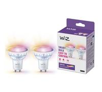 WiZ GU10 Smart LED Glass Bulb - Sostituzione GU10 da 50W, 16 milioni di colori + sfumature di bianco, Wi-Fi/Bluetooth, controllo vocale/App, funziona con Google Home, Alexa e HomeKit, 2 lampadine