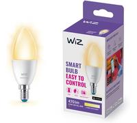 WiZ Lampadina Candela Smart LED WiFi, Luce Bianca Calda, E14, 40W, Tecnologia SpaceSense, Controllo Vocale (Alexa, Apple HomeKit, Google Home)