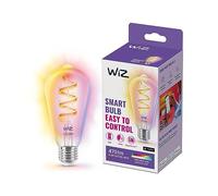 WiZ, Lampadina connessa Wi-Fi a colori, equivalente 40 W, attacco Edison E27, funziona con Alexa, Google Assistant