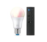 WiZ Lampadina Smart WiFi, Luce Bianca o Colorata Dimmerabile, E27, 8W, Telecomando WiZmote Incluso, Tecnologia SpaceSense, Controllo Vocale (Alexa, Apple HomeKit, Google Home)