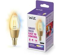 WiZ Lampadina Smart LED WiFi, Luce Bianca da Calda a Fredda Dimmerabile, Filamento Ambrata, E14, 5W, Tecnologia SpaceSense, Controllo Vocale (Alexa, Apple HomeKit, Google Home)