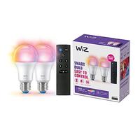 WiZ A60 LED opaco WiFi E27 8,5W RGBW telecomando set di 2 WiZ