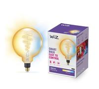 WiZ Lampadina Smart WiFi, Luce Bianca da Calda a Fredda, Globo a Filamento Ambrata Globo, E27, 25W, Tecnologia SpaceSense, Controllo Vocale (Alexa, Apple HomeKit, Google Home), Dimmerabile