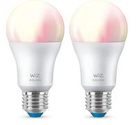 WiZ Lampadina Smart WiFi, Luce Bianca o Colorata Dimmerabile, E27, 8.5W, Controllo tramite app o Controllo Vocale (Alexa, Apple HomeKit, Google Home) (Confezione da 2)
