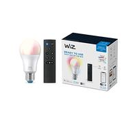 WiZ Lampadina Smart WiFi, Luce Bianca o Colorata Dimmerabile, E27, 8W, Telecomando WiZmote Incluso, Tecnologia SpaceSense, Controllo Vocale (Alexa, Apple HomeKit, Google Home)