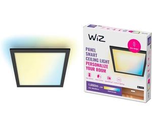 WiZ Plafoniera Quadrata Smart WiFi, Luce bianca da calda a fredda, 12W, Nero, Tecnologia SpaceSense, Controllo Vocale (Alexa, Apple HomeKit, Google Home)