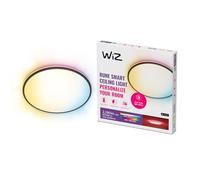 WiZ Plafoniera Smart Rune WiFi, Dual Zone, Dimmerabile, Luce Centrale Bianca Dinamica, Luce Laterale Colorata, 22W, Nero, Tecnologia SpaceSense, Controllo Vocale (Alexa, Apple HomeKit, Google Home)