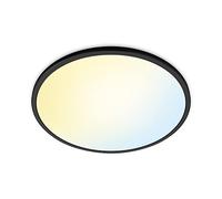 WiZ Plafoniera SuperSlim Smart WiFi, Luce Bianca da Calda a Fredda Dimmerabile, 32W, Nero, Tecnologia SpaceSense, Controllo Vocale (Alexa, Apple HomeKit, Google Home)