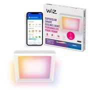 WiZ Smart Ceiling Panel Light - Design sottile e squadrato, dimensioni multiple, controllo vocale/app, programmazione, Google Home, Amazon Alexa e Apple HomeKit, illuminazione interna, nero/bianco
