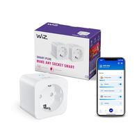WiZ Wi-Fi Smart Plug, Tipo F, 230 V, 50 Hz, Installazione Facile, Certificazione Matter, Controlli Connessi, Comandi Vocali, Funziona con Alexa, Google Home e Apple Home, Confezione da 2