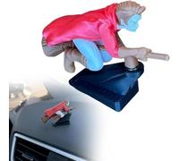 Wizard Broomstick Dashboard Ornament - Decorazione per auto alla deriva e filatura attivata dal movimento, divertente regalo fantasy per gli appassionati di auto (rosso ragazzo)
