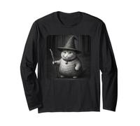 Wizard Cat Meme Funny Spooky Witch Cat Halloween Meme Maglia a Manica