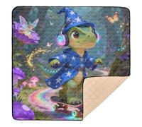 Wizard Dinosauro Pattinaggio in Enchanted Safari Grande Robusto Baby Gym & Activity Mat per Indoor Outdoor Atossico Neonati Bambini Bambini Bambini, 127 x 127 cm