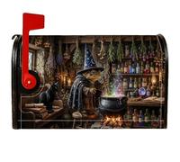 Wizard Toad Potion Brewer - Coperture magnetiche per cassetta postale di | Tema mago, involucri per cassette postali, gatto, erbe farmaceutiche, barattoli di pozioni mistiche, stile arte fantasy