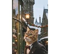 Wizarding Town Glasses Cat Journal: Lined Notebook for Magical Cozy Musings