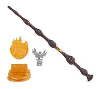 Wizarding World Harry Potter, bacchetta magica da collezione Albus Silente con supporto e icona pressofusa, serie Magical Creatures