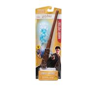 Wizarding World, Harry Potter Lumos - Bacchetta magica illuminata, 27,9 cm, con statuetta di cervo, giocattolo per bambini dai 6 anni in su