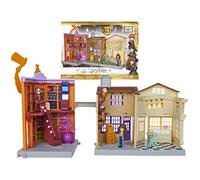 Wizarding World Harry Potter, Magical Minis set di gioco Diagon Alley 3-in-1 con luci e suoni, 2 personaggi e 21 accessori, gio