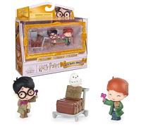 Wizarding World Harry Potter, set di personaggi Micro Magical Moments con Harry, Ron, Edvige e teca espositiva, giocattoli per bambini dai 6 anni in su