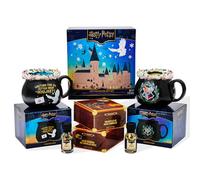 Wizarding World Harry Potter - Set regalo con tazza per cioccolata calda, include 2 miscele di cioccolata calda che cambiano colore, 2 spruzzini della casa e 2 tazze per calderone, licenza ufficiale,
