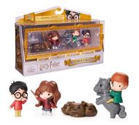 Wizarding World Harry Potter, Set Regalo Scena Micro Magical Moments con Personaggi Harry, Hermione, Ron, Fuffi e teca espositiva, Giocattoli per Bambini