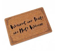 Wizards and Trolls Are Most Welcome - Zerbino per ingresso interno ed esterno, per ingresso, garage, patio, aree ad alto traffico, 50 x 85 cm, colore: Marrone