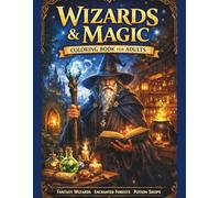 WIZARDS & MAGIC Coloring Book for Adults: A Fantasy Wizard Coloring Book Featuring Spellcasters, Enchanted Forests, Potion Shops & Mystical Magic Scenes - 60 Single-Sided Detailed Illustrations
