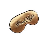 WIZBIOTECH Maschera per dormire, 100% vera maschera naturale per gli occhi di buona notte con fascia regolabile, blocca la luce con gli occhi protezione del sonno - oro e nero