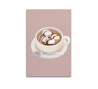 WIZIGM Archivio Fotografico - Disegnato Marshmallow Chocolate Hot Drink Poster Modern Wall Art Canvas Decorazione Estetica Pittura 24x36inch (60x90cm) Unframe-stile