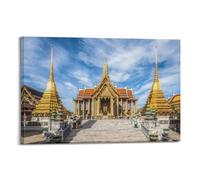 WIZIGM Poster con paesaggio thailandese, magnifica architettura del tempio in realtà, poster moderno da parete su tela, decorazione artistica da parete, 50 x 75 cm, con cornice
