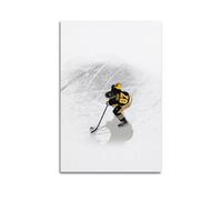 WIZIGM Stampa artistica da parete in stile minimalista sportivo con giocatore di hockey su ghiaccio che controlla il disco su tela, decorazione artistica da parete, 60 x 90 cm, senza cornice