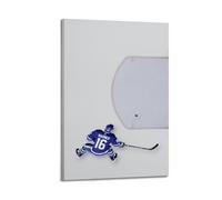 WIZIGM Stampa artistica da parete moderna su tela, motivo: giocatore di hockey su ghiaccio che insegue il disco, decorazione artistica da parete, 60 x 90 cm, con cornice