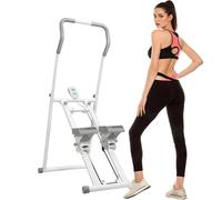 Wizoowip Scala Stepper Pieghevole per l'Escizio in Palestra a Casa, Mini Scalatore Verticale Allenmento Tutto Il Corpo, di Cardio con Display, Macchina Gradini Manubrio Regolabile, Fino 120 Bianco
