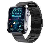 Wizvox Orologio fitness da uomo, smartwatch con ECG e misurazione della pressione sanguigna, chiamata di emergenza SOS, smartwatch, compagno alla moda F06, B