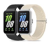 Wizvv 2 pezzi di cinturino elastico intrecciato compatibile con Samsung Galaxy Fit 3, cinturino in morbido nylon per Galaxy Fit 3 SM-R390 donna e uomo, Nylon