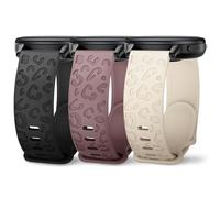 Wizvv Bracciale da 18 mm, 20 mm, 22 mm, con incisione leopardata, compatibile con Garmin Venu 2S/Vivoactive 4S/Venu 3S/Forerunner 265S, Garmin Venu/Venu Sq/Forerunner 55/Vivoactive 5, Garmin Venu
