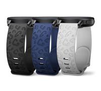 Wizvv Cinturino da 22 mm con incisione leopardata, compatibile con Garmin Vivoactive 4/Venu 3, Garmin Forerunner 265/255/255 Music, cinturino di ricambio morbido per uomo e donna