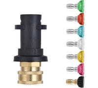 Wjelet Adattatore per pistola per idropulitrice, attacco femmina da 1/4" con 7 ugelli per idropulitrice, compatibile con idropulitrice Karcher serie K, K2, K3, K4, K5, K6, K7