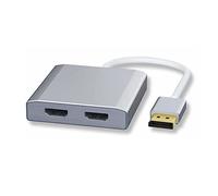 WJESOG 1x2 Displayport doppio HDMI Splitter Adattatore, DP a 2 HDMI Hub Multi Stream Transport Support 4K Risoluzione Supporto MST, SST