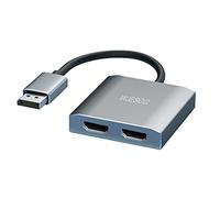 WJESOG Splitter DisplayPort Doppio HDMI con Doppia Risoluzione 4K@60 Hz, hub DP to 2 HDMI con Trasporto Multi-Stream per Sistemi Windows e Mac