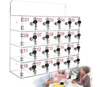 WJFTODAY Armadietti per cellulari da Parete in Acrilico con Chiavi, armadietto trasparentcon Chiavi, armadietto Trasparente e Sicuro, armadietto per cellulari da 20 Slot per aziende, scuole ed Eventi