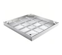 WJFTODAY Chiusino e Telaio a Filo in Acciaio Inossidabile, capacità di carico 500 kg, desdi carico 500 kg, Design Invisibile, Piastra di drenaggio 80x80x5 cm per vialetto e marciapiede - e Resistente