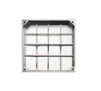 WJFTODAY Chiusino e Telaio rinforzati, Acciaio zincato, capacità di carico pedonale 1,5 ttà di carico pedonale 1,5 t, 90x90 cm (35,4x35,4 Pollici), per vialetti, marciapiedi e Aree a Traffico Intenso