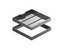 WJFTODAY Chiusino Invisibile e Telaio, Coperchio Quadrato in Acciaio Inox 40x40x5 cm con drato in Acciaio Inox 40x40x5 cm con Maniglie nascoste, Design per drenaggio, Ideale per Cortile e marciapiede