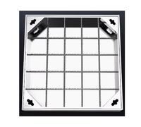 WJFTODAY Chiusino Quadrato in Acciaio Inox - Telaio Invisibile per Fosse settiche, giardicciaio Inox - Telaio Invisibile per Fosse settiche, Giardini, Strade, scuole e Cantieri edili (40 x 40 x 8 cm)