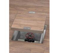 WJFTODAY Chiusino Rettangolare in Acciaio Inox con Maniglie - Copertura per vialettoie - Copertura per vialetto a Filo per Auto e pedoni, 600 x 300 x 50 mm, Design Nascosto per la Sicurezza