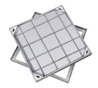 WJFTODAY Chiusino zincato con Telaio in Acciaio Inox, Altezza 5 cm/8 cm, Copertura invisiox, Altezza 5 cm/8 cm, Copertura Invisibile per Esterni per Giardini e patii, Design Elegante (80 x 80 x 8 cm)