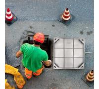 WJFTODAY Coperchio di ispezione Quadrato da 600x600 a 900x900 mm, Telaio di pavimentazionmentazione Invisibile per patii e Giardini, Coperchio di Accesso - Design Resistente, Perfetto per Uso Esterno